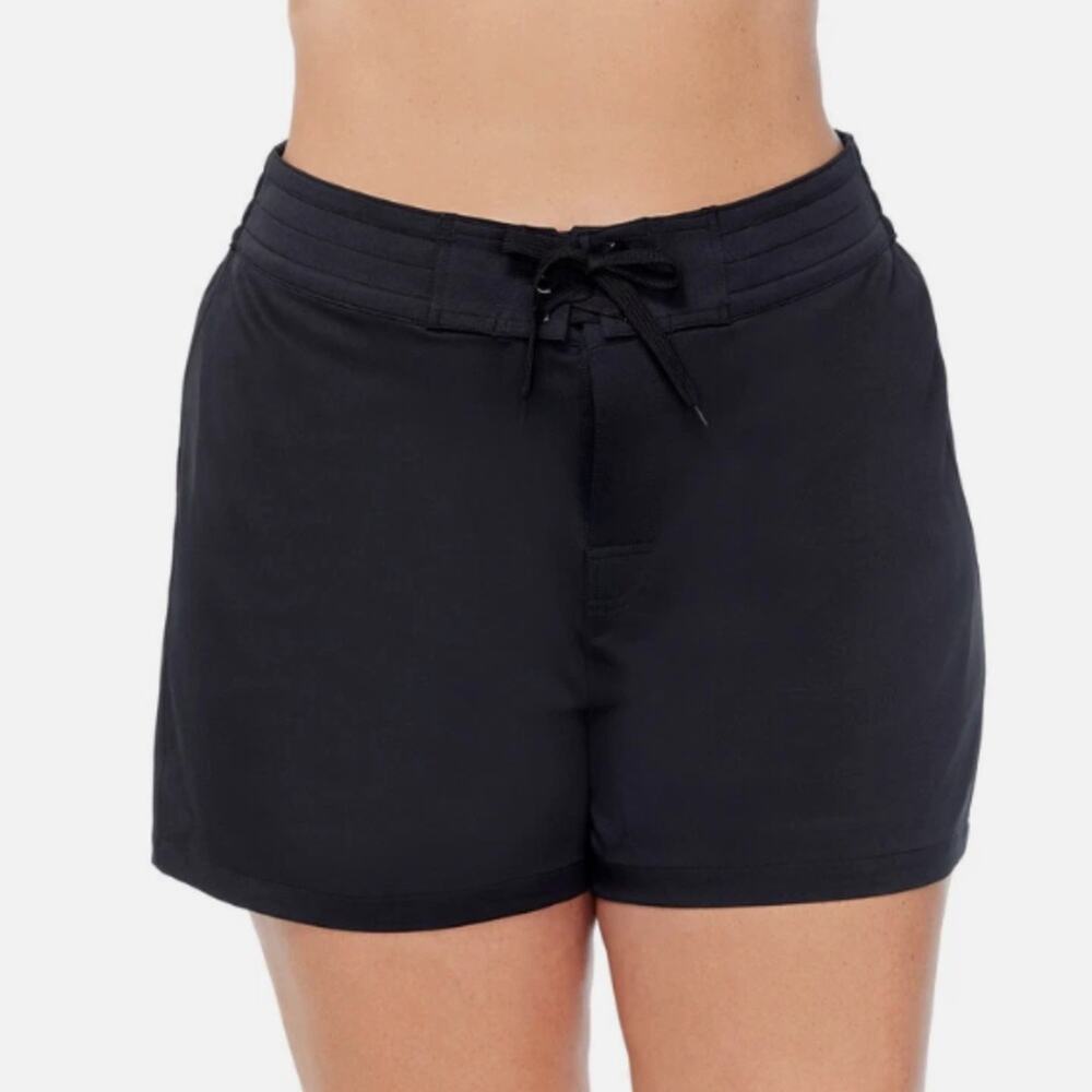 Island Escape Beach Tie Waist Board shorts black - 18W
